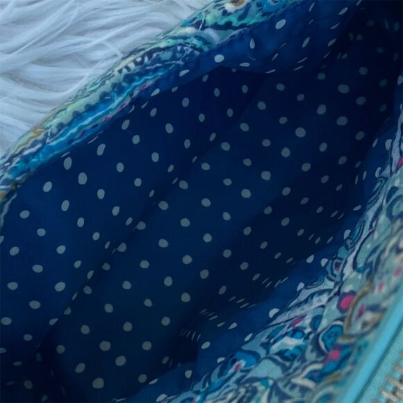 Vera Bradley Paisley Crossbody Bag Blue Turquoise Pink Adjustable Strap - Picture 10 of 14